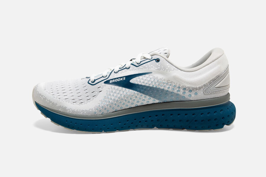 Brooks Glycerin 18 Road Loopschoenen Heren - Wit/Blauw - 421087UBG